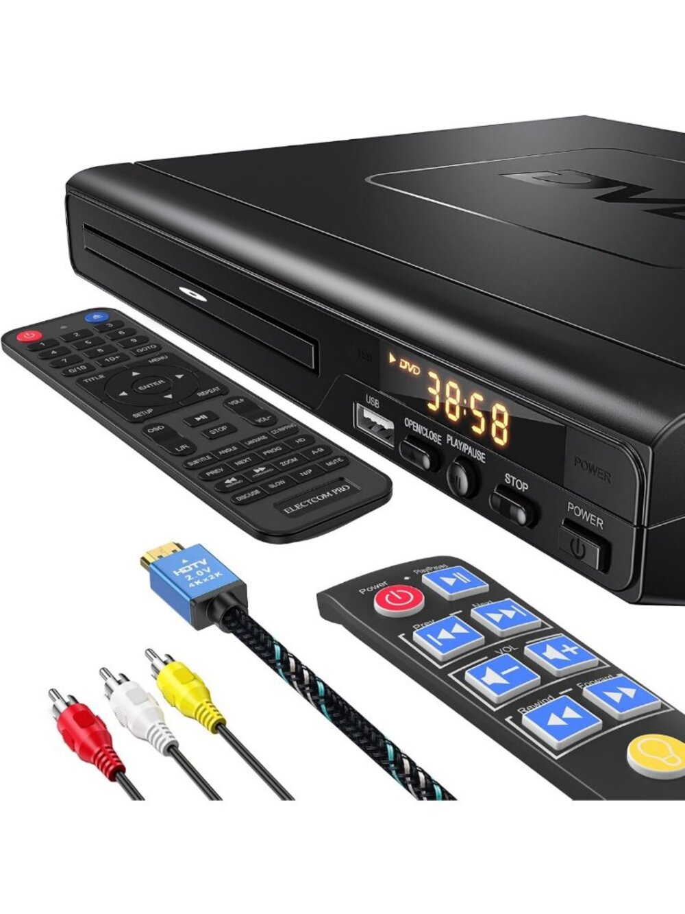 Universal HDMI DVD Player for TV - Multi-Region Playback, Compact Design